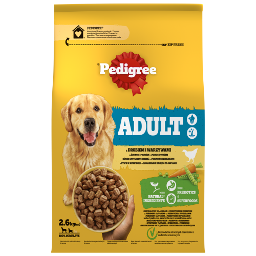 Pedigree Adult sucha karma z drobiem i warzywami 2,6 kg Pedigree Adult sucha karma z drobiem i warzywami 2,6 kg