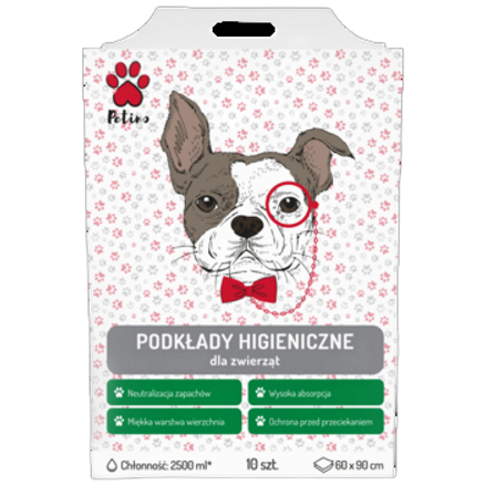 Podkłady jednorazowe dla zwierząt Petino 10 szt. 60x90cm Podkłady jednorazowe dla zwierząt Petino 10 szt. 60x90cm