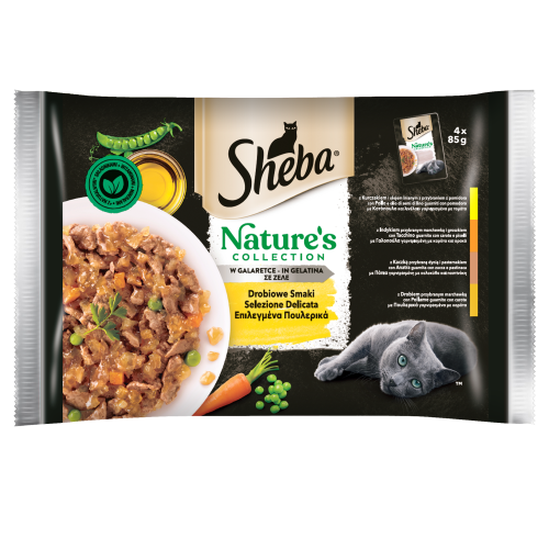 Sheba Nature's Collection Drobiowe smaki w galaretce 340 g (4x85 g) Sheba Nature's Collection Drobiowe smaki w galaretce 340 g (4x85 g)