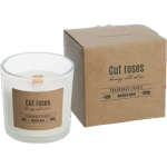 Świeca zapachowa w szkle z drewnianym knotem sn100-78 cięte róże