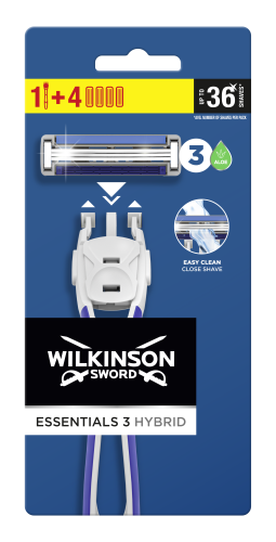 Wilkinson Sword Essentials 3 Hybrid rączka + 4 wkłady