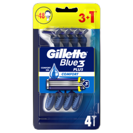 Gillette Blue3 Plus Comfort Maszynki jednorazowe dla mężczyzn 4 szt. Gillette Blue3 Plus Comfort Maszynki jednorazowe dla mężczyzn 4 szt.
