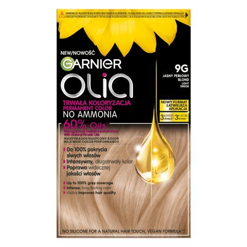 Garnier Olia 9G, Jasny Perłowy Blond, Permanentna koloryzacja