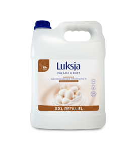 Luksja Creamy & Soft Kremowe mydło w płynie Mleczko bawełniane i Prowitamina B5 5 l opakowanie uzupełniające