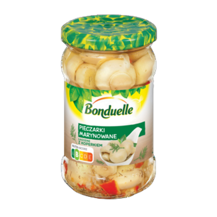 Grzyby marynowane - pieczarki łagodne Bonduelle 314 ml Grzyby marynowane - pieczarki łagodne Bonduelle 314ml