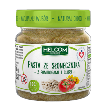 Pasta ze słonecznika z pomidorami i curry Helcom 225 ml Pasta ze słonecznika z pomidorami i curry Helcom 225ml