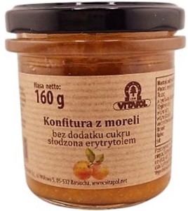 Konfitura z moreli słodzona erytrytolem B/C 160 g