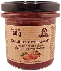 Konfitura z truskawek słodzona erytrytolem B/C 160 g