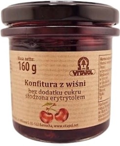 Konfitura z wiśni słodzona erytrytolem B/C 160 g