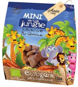Ciastka kakaowe mini jungle BIO 100 g
