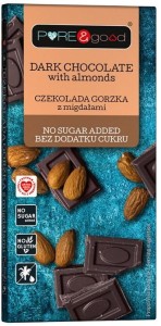 Czekolada gorzka z migdałami bez dodatku cukru 75 g