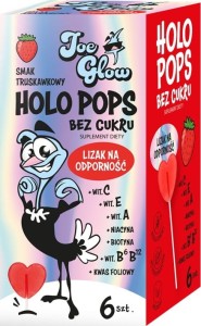 HOLOPOPS Lizak na odporność truskawkowy B/C ( 6szt) 36 g