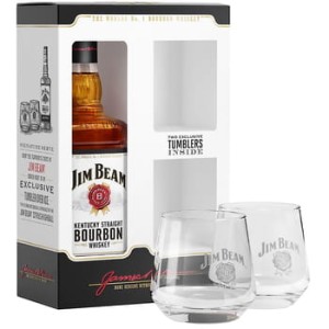 'Jim Beam White 40% 700 ml w kartoniku +2 szklanki