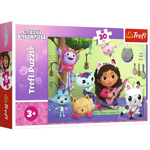 Trefl Puzzle 30 elementów - Koci Domek Gabi Trefl Puzzle 30 elementów - Koci Domek Gabi