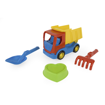 WADER Tech Truck auto budowlane z akcesoriami do piasku WADER Tech Truck auto budowlane z akcesoriami do piasku