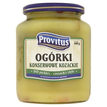 Ogórki konserwowe Kozackie - ogórki w zalewie musztardowej Provitus 640 g 102.jpg