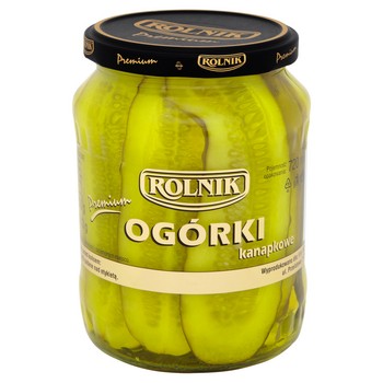 Ogórki kanapkowe Rolnik 720 ml Ogórki kanapkowe Rolnik 720ml
