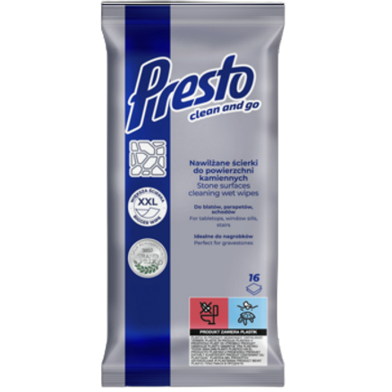 Ściereczki gospodarcze Presto Clean do powierzchni kamiennych 16 szt. Ściereczki gospodarcze Presto Clean do powierzchni kamiennych 16 szt.