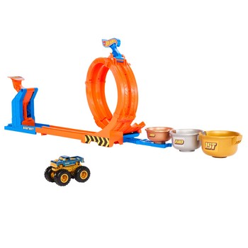 Hot Wheels Monster Trucks Bigfoot 50 rocznica Pętla Skok po trofeum Zestaw JBX64 Hot Wheels Monster Trucks Bigfoot 50 rocznica Pętla Skok po trofeum Zestaw JBX64
