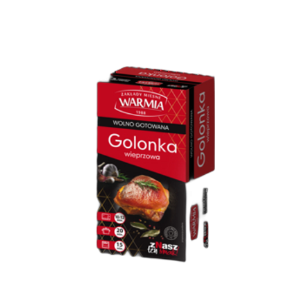 Golonka wieprzowa wolno gotowana - produkt mięsny wieprzowy wolno gotowany z dodatkiem wody warmia ok. 500 g GOLONKA WIEPRZOWA WOLNO GOTOWANA - PRODUKT MIĘSNY WIEPRZOWY WOLNO GOTOWANY Z DODATKIEM WODY WARMIA ok. 500G