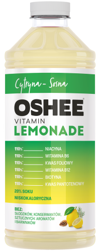 OSHEE Vitamin Water Lemoniada Cytryna Sosna, 1,1 l OSHEE Vitamin Water Lemoniada Cytryna Sosna, 1100 ml
