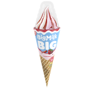 Lody Big Milk Big Rożek Wanilia & Truskawka 140 ml