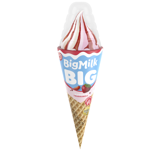 Lody Big Milk Big Rożek Wanilia &amp; Truskawka 140 ml
