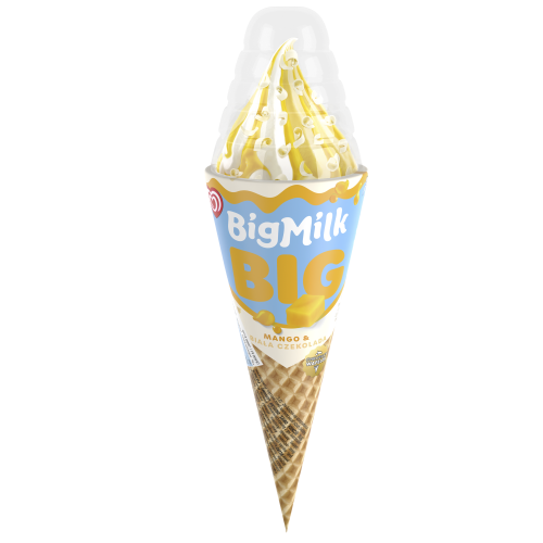 Lody Big Milk Big Rożek Mango &amp; Biała Czekolada 140 ml