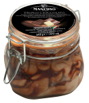 Mancuso Lody czekoladowe przełożone czekoladową pastą variegato, ozdobione wiórkami czekoladowymi, 340 g (473 ml)