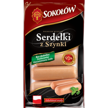 Serdelki z szynki Sokołów 360 g Serdelki z szynki Sokołów 360g