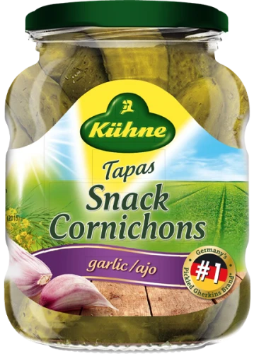 Kuhne Tapas Ogórek Korniszony z Czosnkiem 370 ml Kuhne Tapas Ogórek Korniszony z Czosnkiem 370 ml