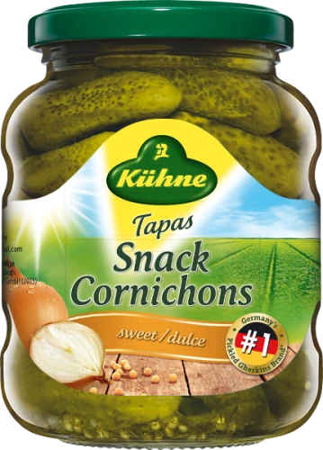 Kuhne Tapas Ogórek Korniszony z Cebulką Szalotką 370 ml Kuhne Tapas Ogórek Korniszony z Cebulką Szalotką 370 ml