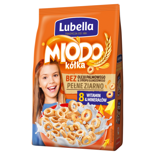 Lubella Mlekołaki Miodo Kółka Zbożowe kółka z miodem 250 g