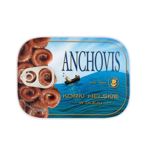 Koga korki helskie z anchois w oleju Koga Anchovis-KORKI HELSKIE w OL.