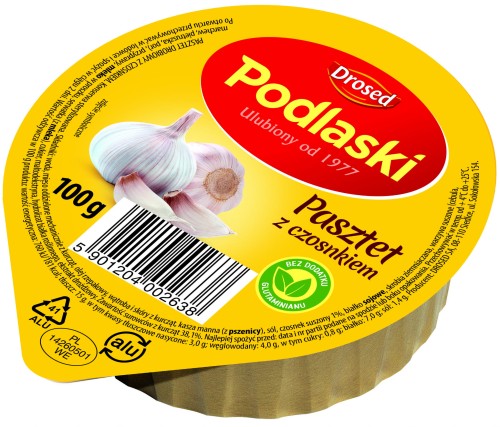 Drosed Podlaski Pasztet czosnkowy 100 g Drosed Podlaski Pasztet czosnkowy 100 g