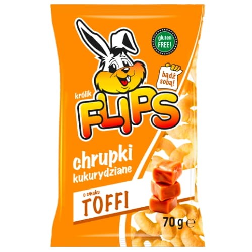Flips Chrupki kukurydziane o smaku toffi 70 g Flips Chrupki kukurydziane o smaku toffi 70 g