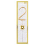 Złota cyfra 2 (zimny ogień) 7,5 cm
