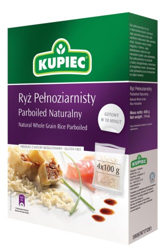 Kupiec Ryż Pełnoziarnisty Paraboiled 400 g Kupiec Ryż Pełnoziarnisty Paraboiled Naturalny 400 g