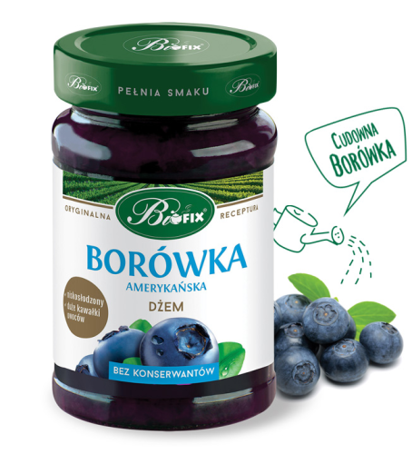 Bifix Dżem z borówek amerykańskich niskosłodzony 290 g Bifix Dżem z borówek amerykańskich niskosłodzony 290 g