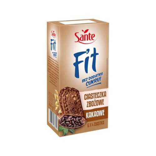 Fit Ciasteczka Zbożowe Kakaowe Bez Cukru 300 g Fit Ciasteczka Zbożowe Kakaowe Bez Cukru 300 g