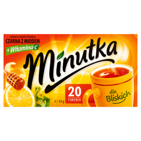 Minutka herbata czarna z miodem 34 g Minutka Herbata czarna aromatyzowana z miodem 34 g (20 torebek)