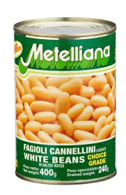 Metelliana Fasola biała cannellini puszka 400 g Metelliana Fasola biała cannellini puszka 400 g