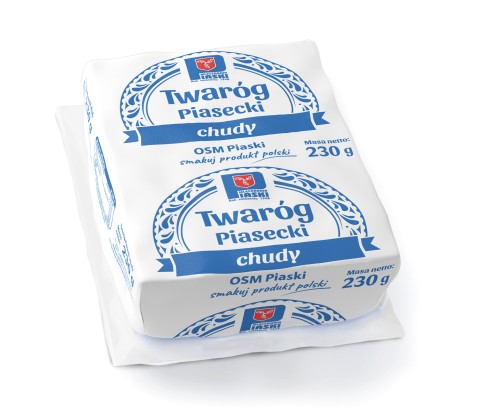 OSM Piaski Twaróg chudy kostka pergamin/próżnia 230 g OSM Piaski Twaróg chudy kostka  pergamin/próżnia 230 g