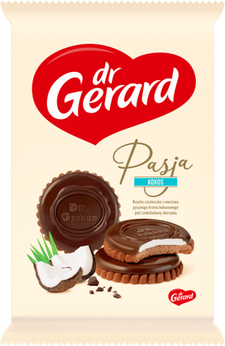 dr Gerard Pasja Herbatniki z kremem kokosowym i czekoladą 170 g dr Gerard Pasja Herbatniki z kremem kokosowym i czekoladą 170 g