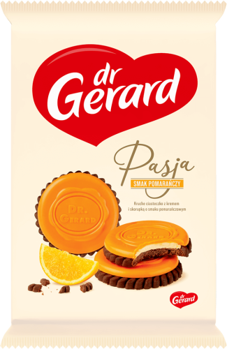 dr Gerard Pasja Herbatniki z kremem i polewą o smaku pomarańczowym 170 g dr Gerard Pasja Herbatniki z kremem i polewą o smaku pomarańczowym 170 g