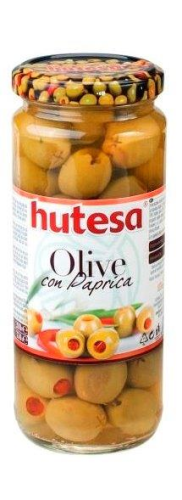 Hutesa Oliwki zielone z papryką 350 g Hutesa Oliwki zielone z papryką 350 g