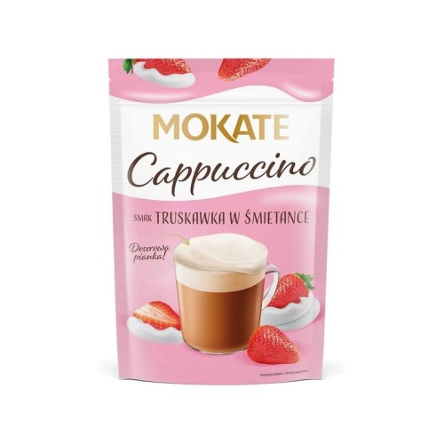 Mokate Cappuccino o smaku truskawki w śmietance 110 g Mokate Cappuccino o smaku truskawki w śmietance 110 g