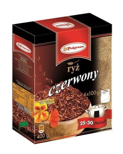 Polgreen Ryż Czerwony 400 g Polgreen Ryż Czerwony 4x100 g