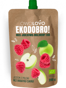 OWOLOVO mus ekodobro jabłko-malina 200 g