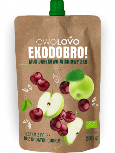 OWOLOVO mus ekodobro jabłko-wiśnia 200 g OWOLOVO mus ekodobro jabłko-wiśnia 200 g